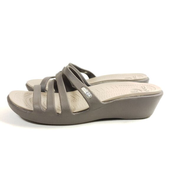 Crocs Womens Size 8 Brown Strappy Slide Sandals - Picture 5 of 8